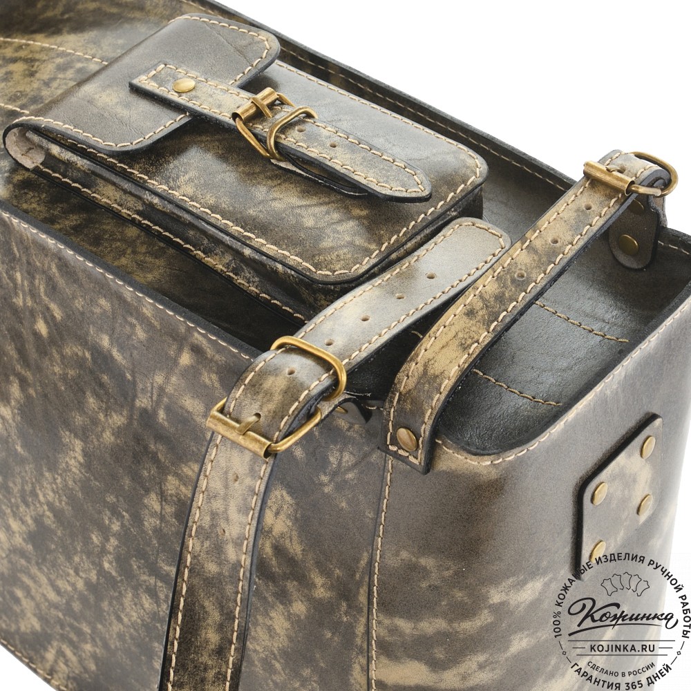 Кожаный ранец "Максимус 3" (пепел глянец)